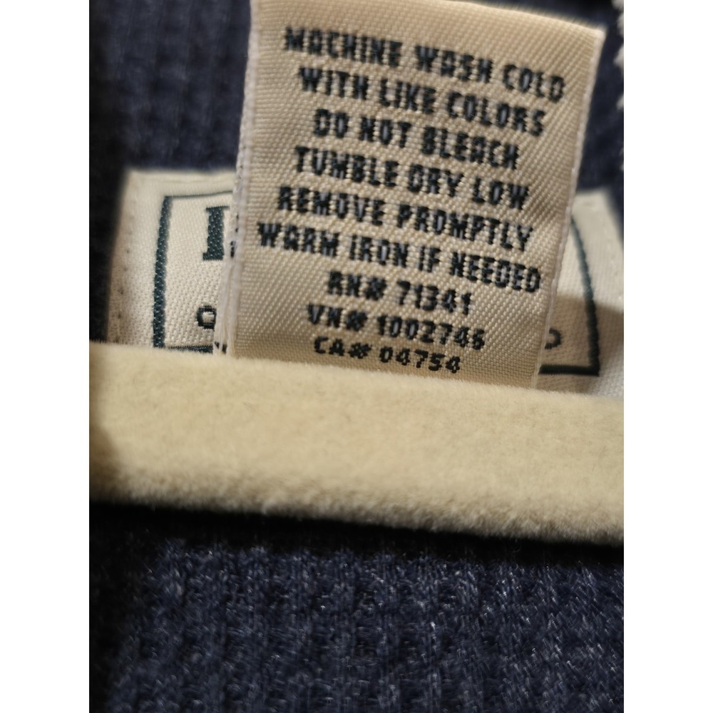 L.L. Bean Katahdin Iron Works Bonded Sweatshirt Mens M Navy Waffle Fleece Hooded - Picture 9 of 9
